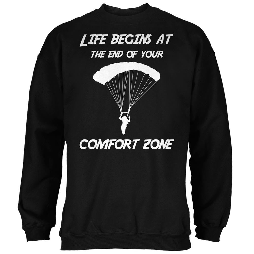 Comfort Zone Parachute Black Adult Sweatshirt Men's Sweatshirts Old Glory 2XL Black 