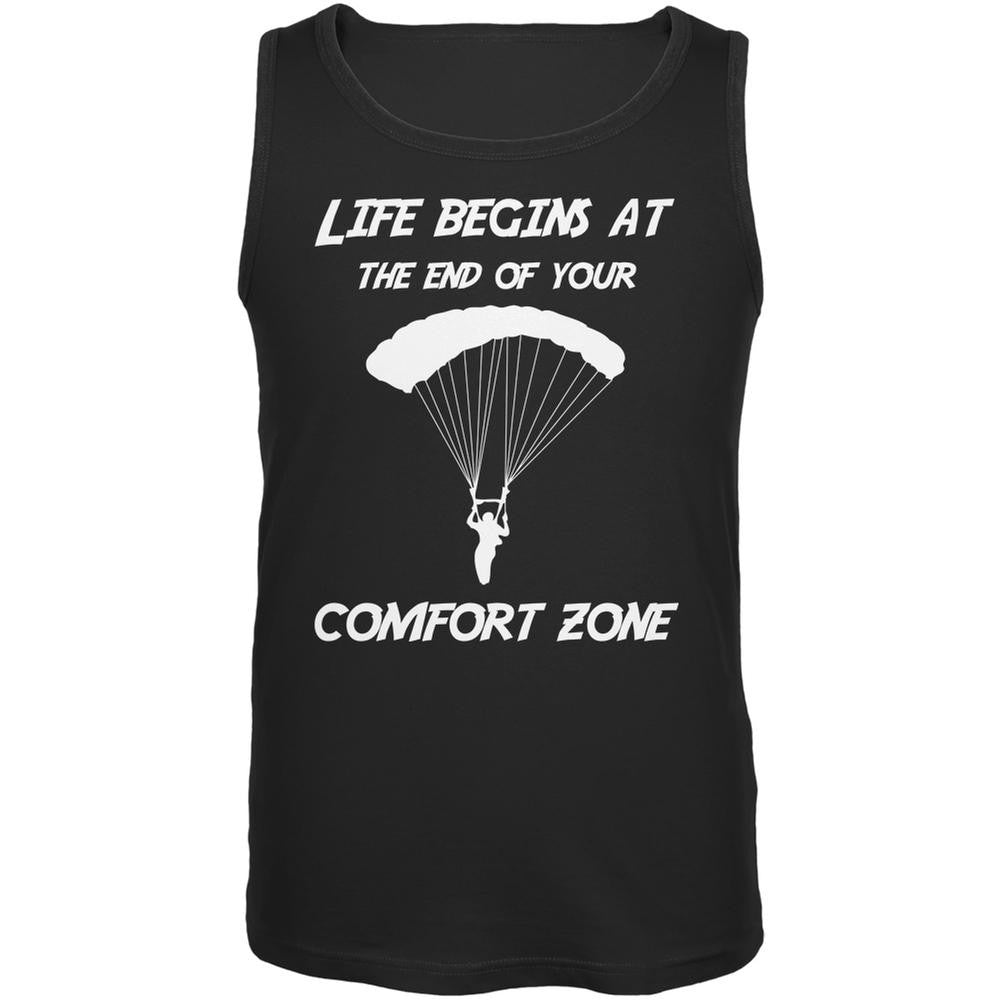 Comfort Zone Parachute Black Adult Tank Top Men's Tank Tops Old Glory 2XL Black 