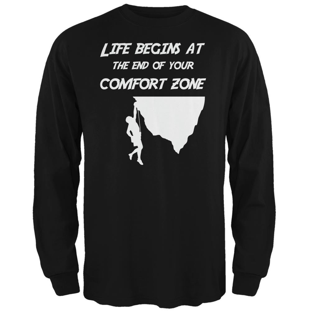 Comfort Zone Climbing Black Adult Long Sleeve T-Shirt Men's Long Sleeves Old Glory 2XL Black 
