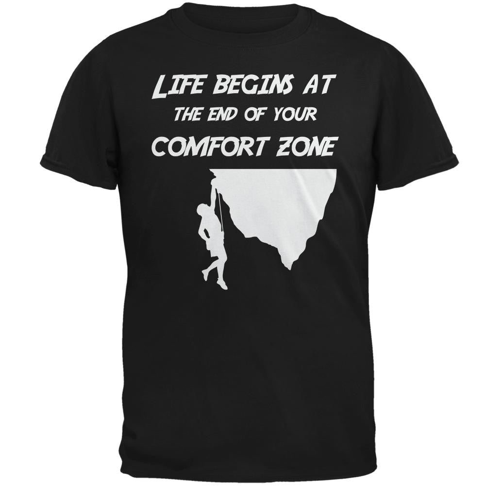 Comfort Zone Climbing Black Adult T-Shirt Men's T-Shirts Old Glory 2XL Black 