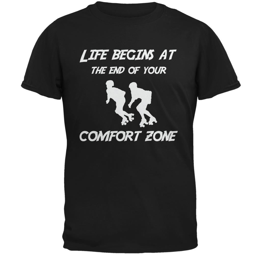 Comfort Zone Roller Derby Black Adult T-Shirt Men's T-Shirts Old Glory 2XL Black 