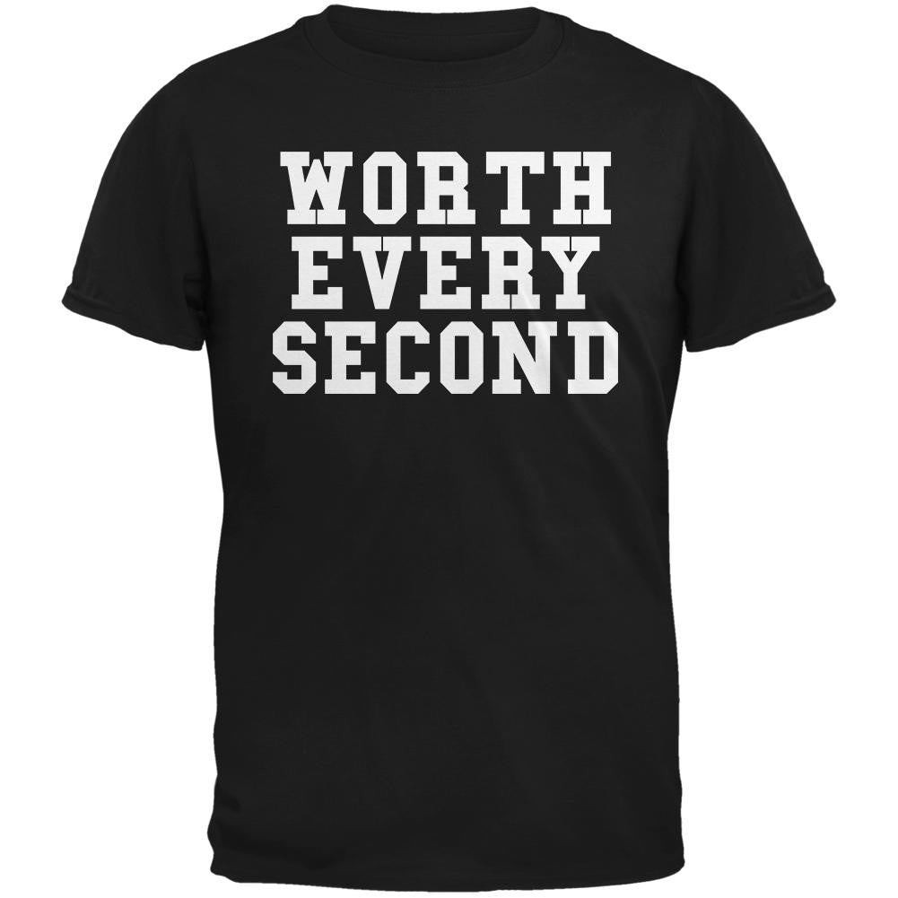 Worth Every Second Black Adult T-Shirt Men's T-Shirts Old Glory 2XL Black 