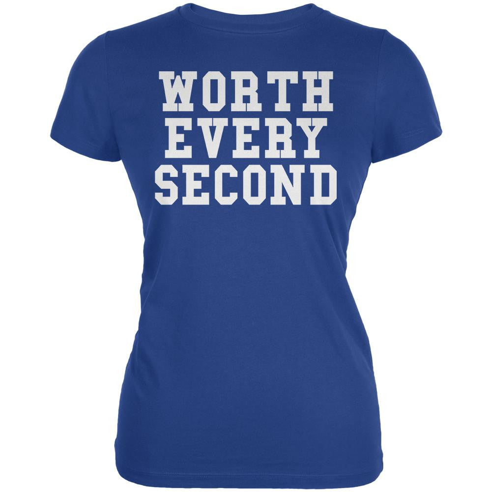 Worth Every Second Royal Juniors Soft T-Shirt Juniors T-Shirts Old Glory 2XL Blue 