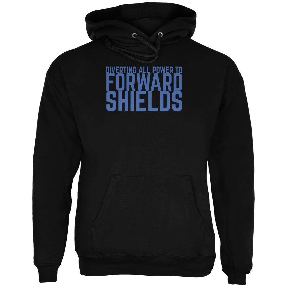 Diverting Power Forward Shields Funny Black Adult Hoodie Men's Hoodies Old Glory SM Black 