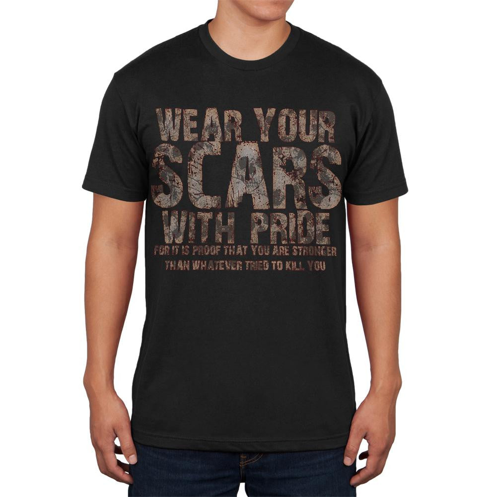 Wear Your Scars with Pride Black Adult Soft T-Shirt Men's T-Shirts Old Glory 2XL Black 