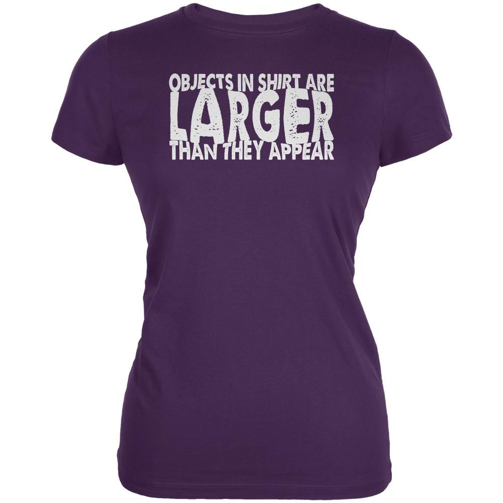 Objects Bigger Than They Appear Purple Juniors Soft T-Shirt Juniors T-Shirts Old Glory 2XL Purple 