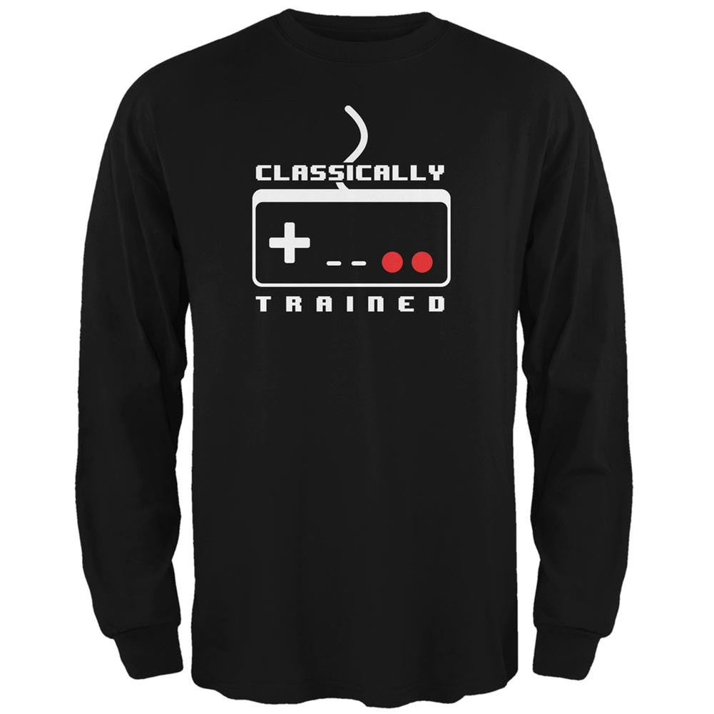 Video Games Classically Trained Black Adult Long Sleeve T-Shirt Men's Long Sleeves Old Glory 2XL Black 