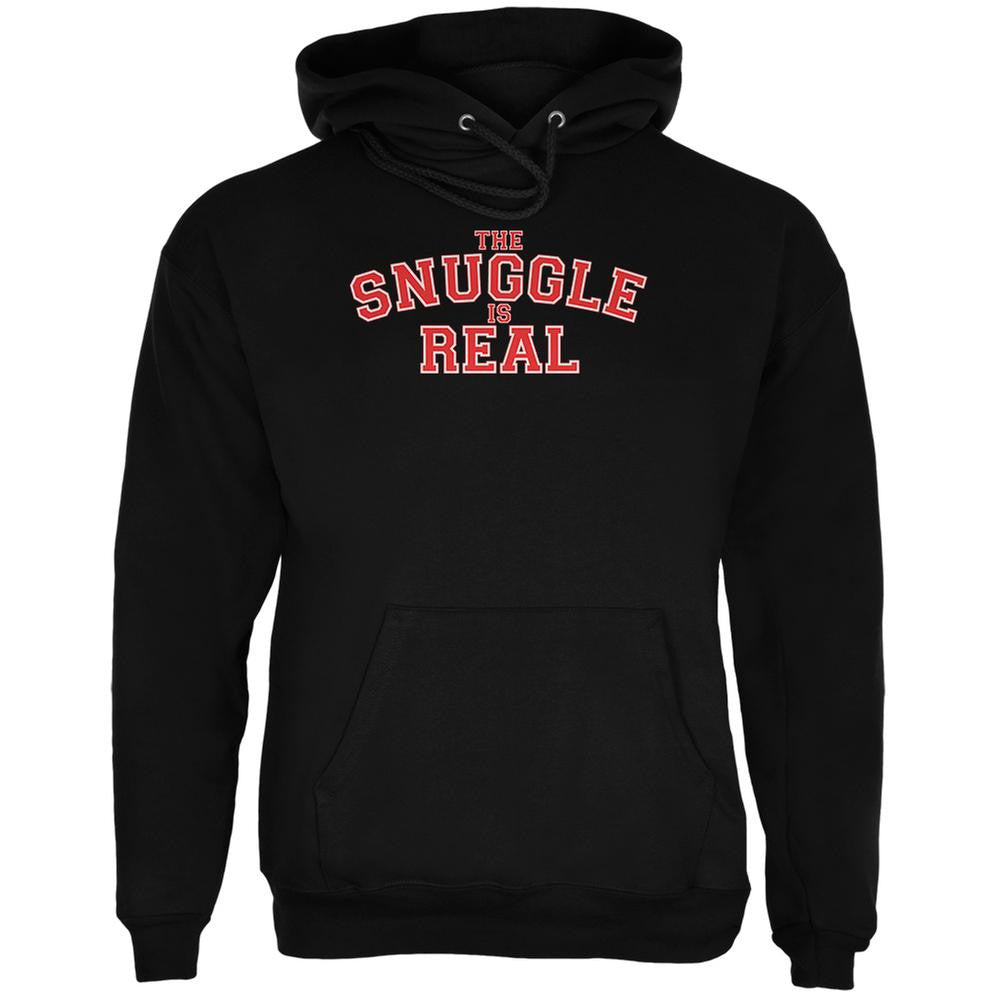 The Snuggle is Real Black Adult Hoodie Men's Hoodies Old Glory 2XL Black 