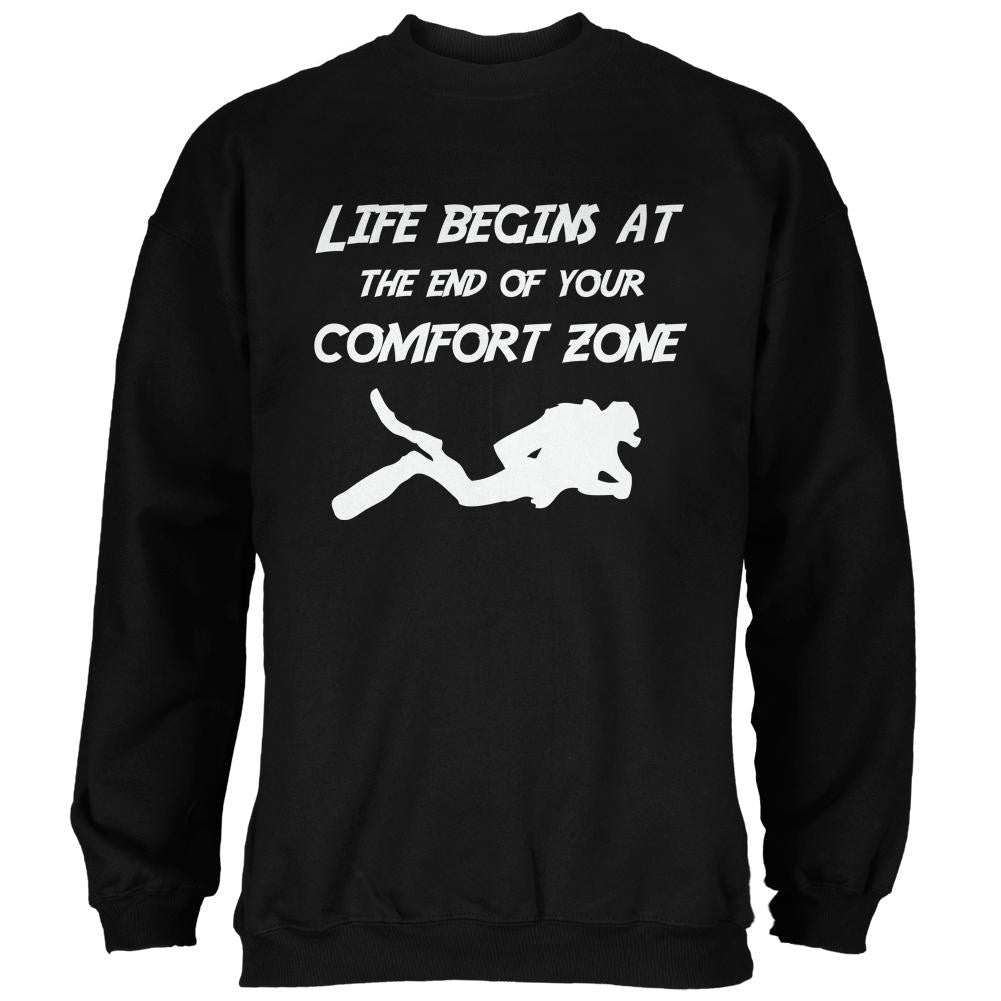 Comfort Zone Scuba Diving Black Adult Sweatshirt Men's Sweatshirts Old Glory 2XL Black 