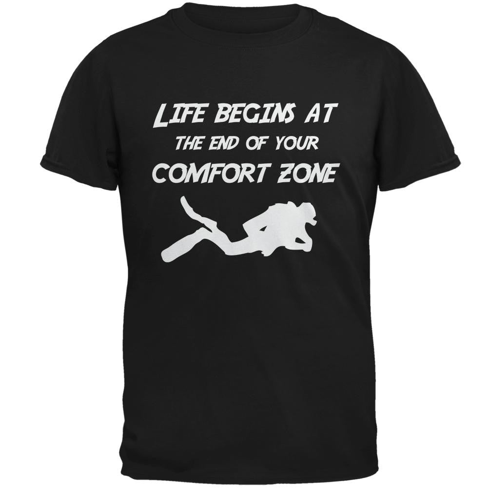 Comfort Zone Scuba Diving Black Adult T-Shirt Men's T-Shirts Old Glory 2XL Black 