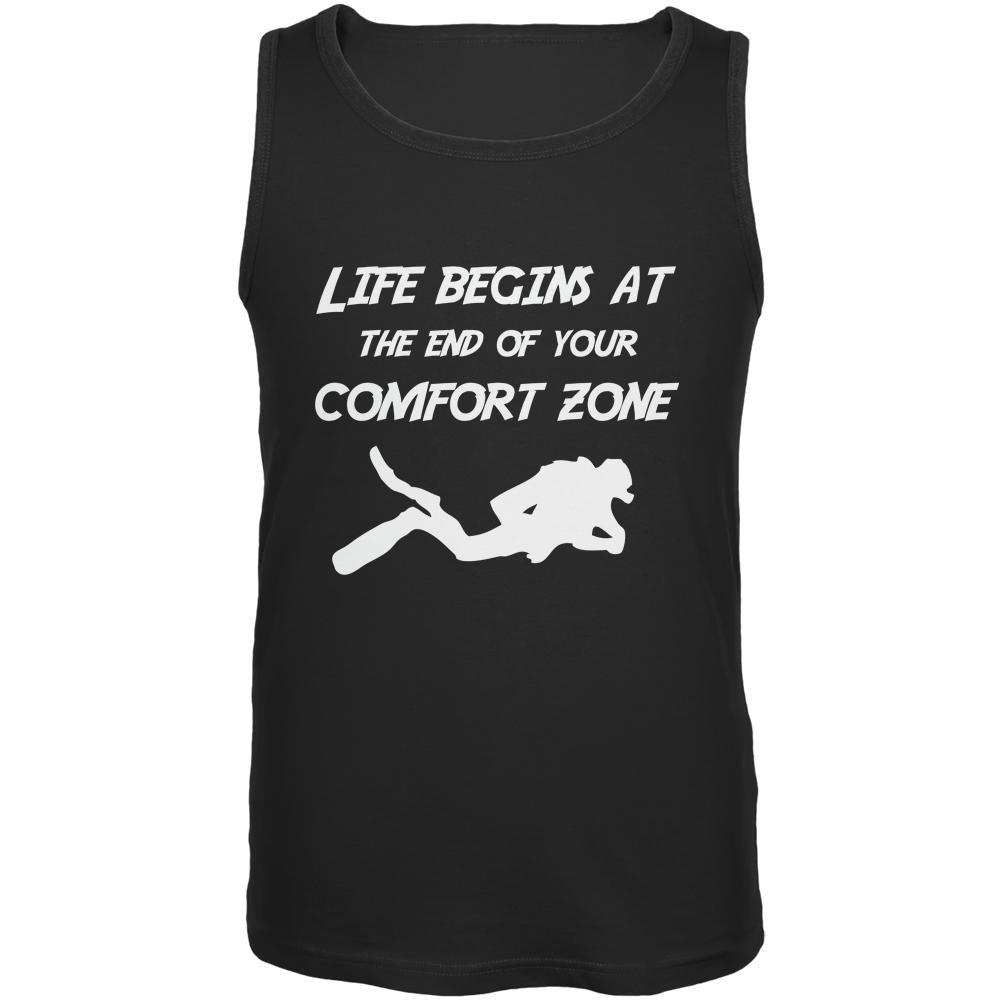 Comfort Zone Scuba Diving Black Adult Tank Top Men's Tank Tops Old Glory 2XL Black 