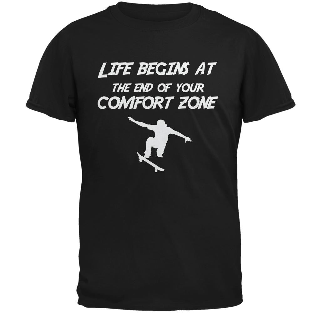 Comfort Zone Skateboarding Black Adult T-Shirt Men's T-Shirts Old Glory 2XL Black 