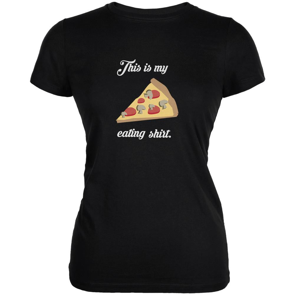 This Is My Pizza Eating Shirt Black Juniors Soft T-Shirt Juniors T-Shirts Old Glory 2XL Black 