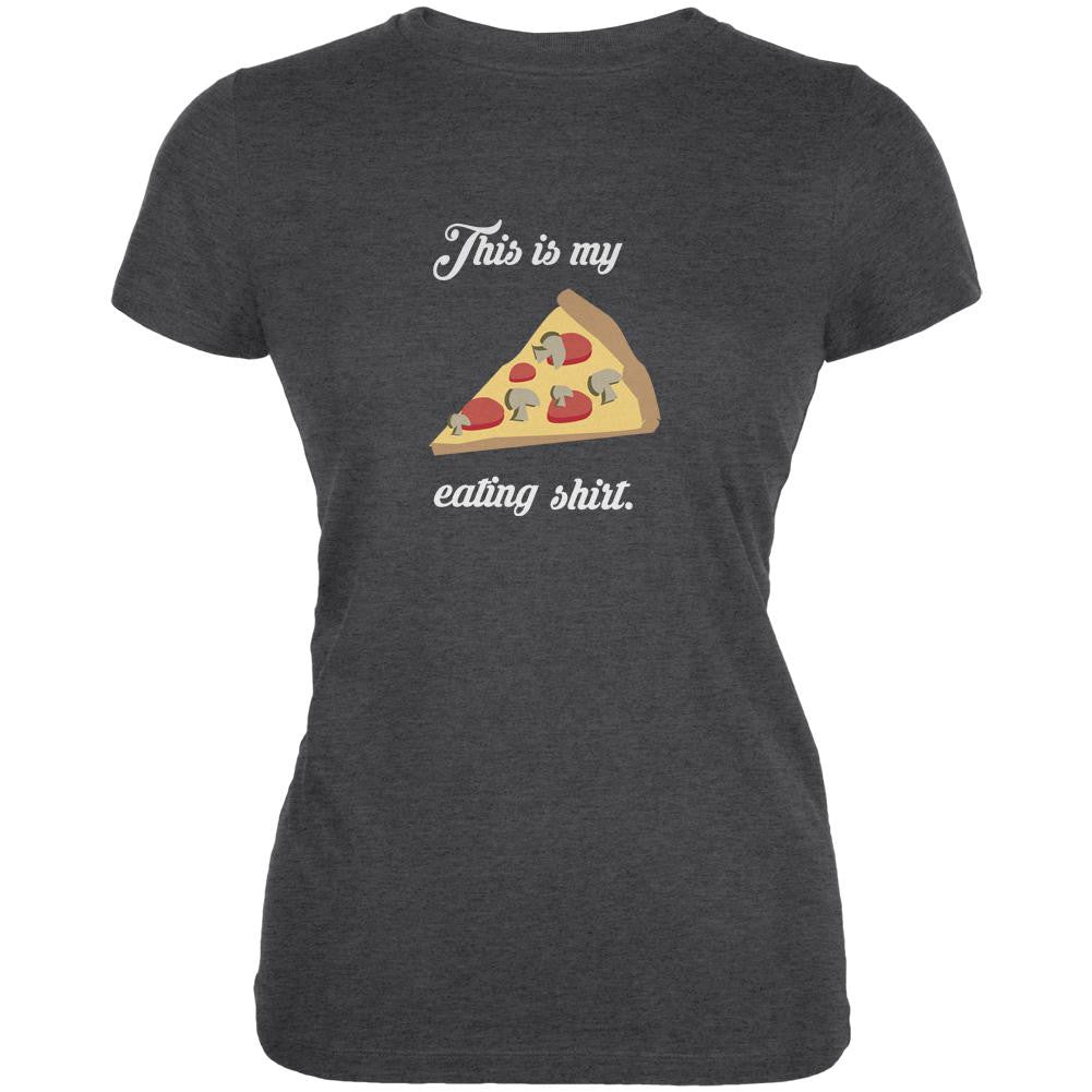 This Is My Pizza Eating Shirt Dark Heather Juniors Soft T-Shirt Juniors T-Shirts Old Glory 2XL Grey 