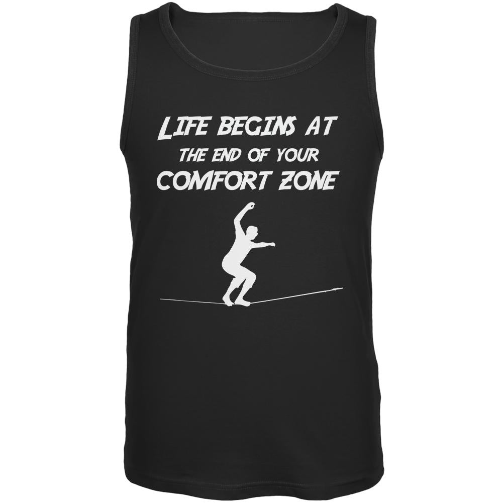 Comfort Zone Slackline Black Adult Tank Top Men's Tank Tops Old Glory 2XL Black 