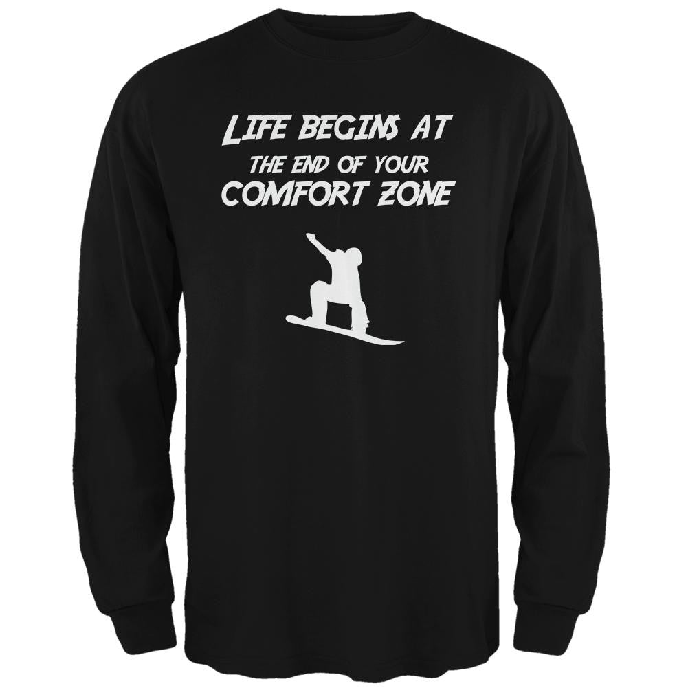 Comfort Zone Snowboarding Black Adult Long Sleeve T-Shirt Men's Long Sleeves Old Glory 2XL Black 