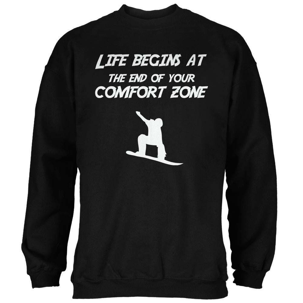 Comfort Zone Snowboarding Black Adult Sweatshirt Men's Sweatshirts Old Glory 2XL Black 