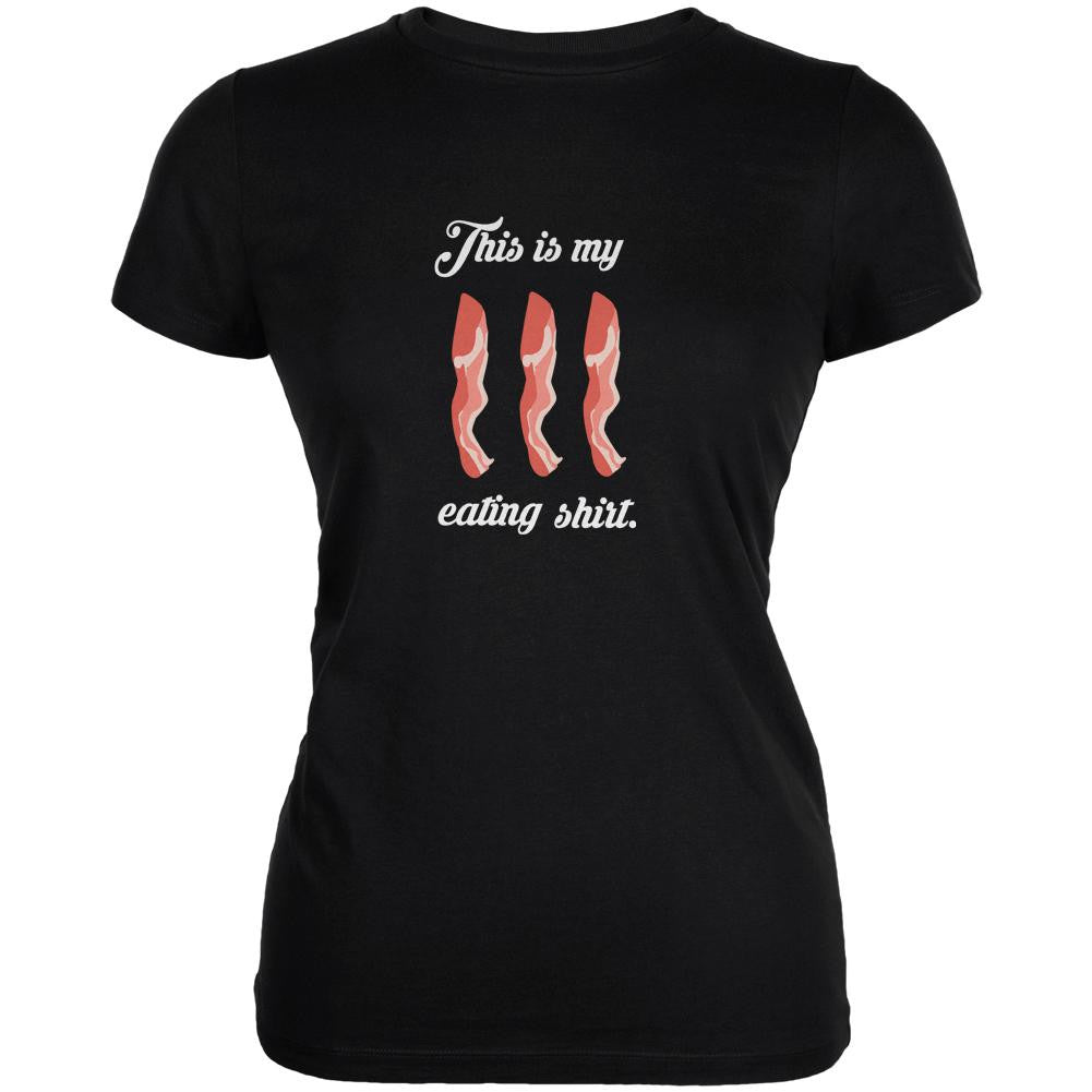 This Is My Bacon Eating Shirt Black Juniors Soft T-Shirt Juniors T-Shirts Old Glory 2XL Black 