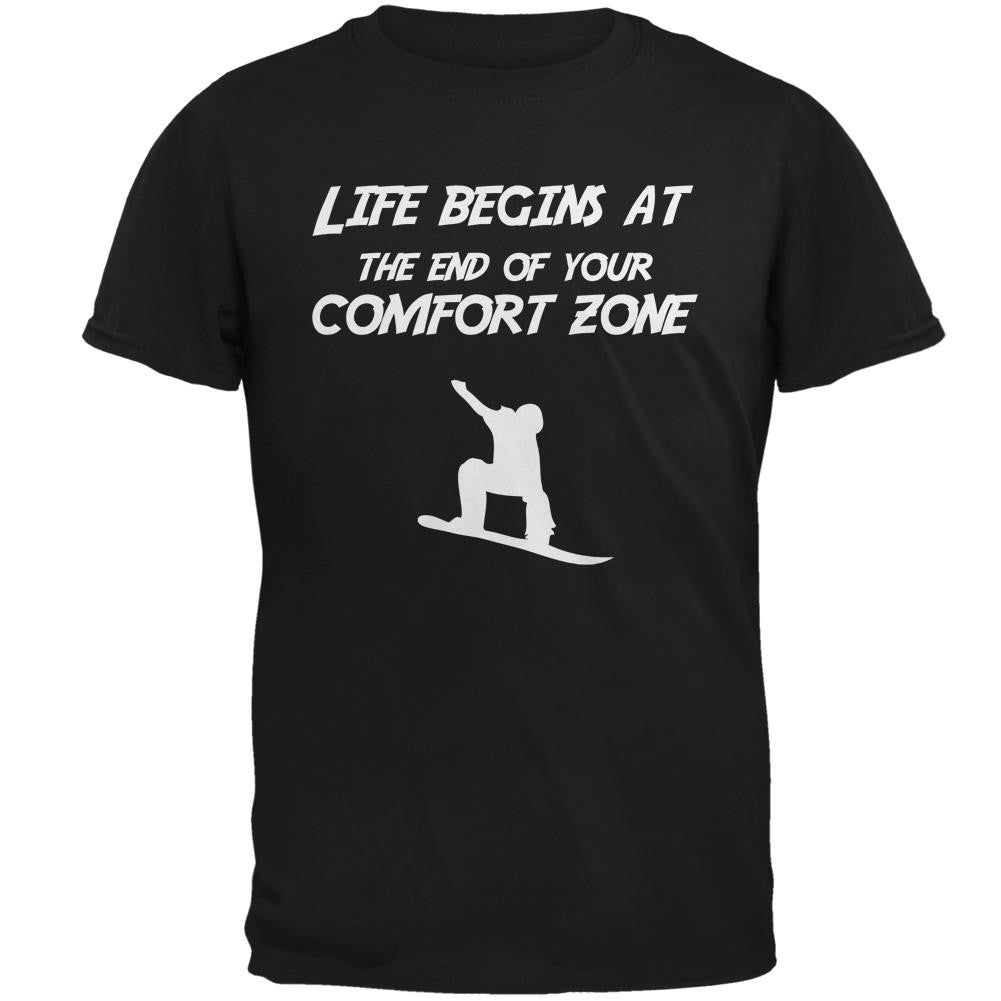 Comfort Zone Snowboarding Black Adult T-Shirt Men's T-Shirts Old Glory 2XL Black 