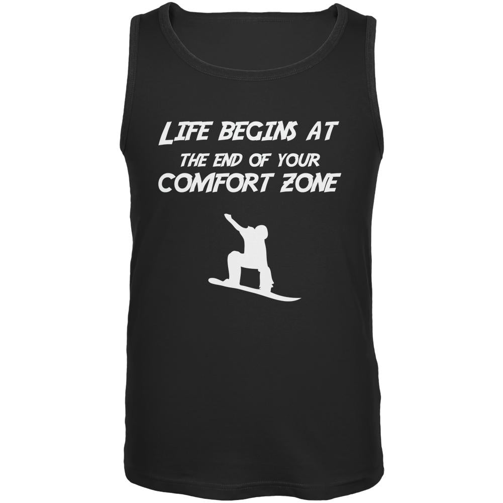 Comfort Zone Snowboarding Black Adult Tank Top Men's Tank Tops Old Glory 2XL Black 