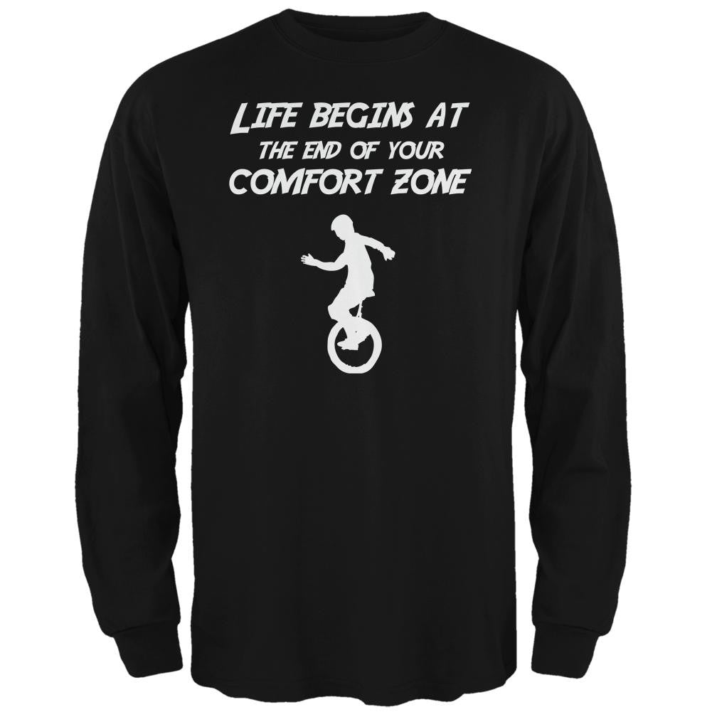 Comfort Zone Unicycle Black Adult Long Sleeve T-Shirt Men's Long Sleeves Old Glory 2XL Black 