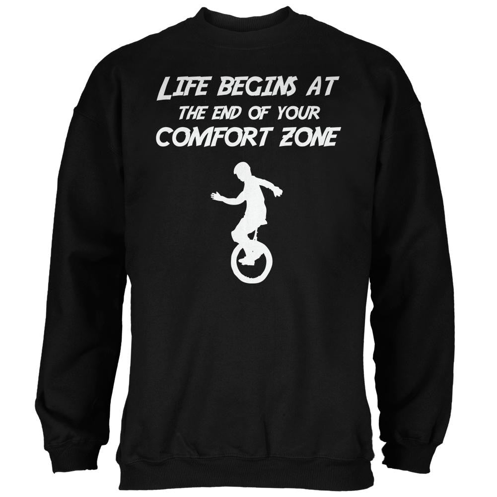 Comfort Zone Unicycle Black Adult Sweatshirt Men's Sweatshirts Old Glory 2XL Black 