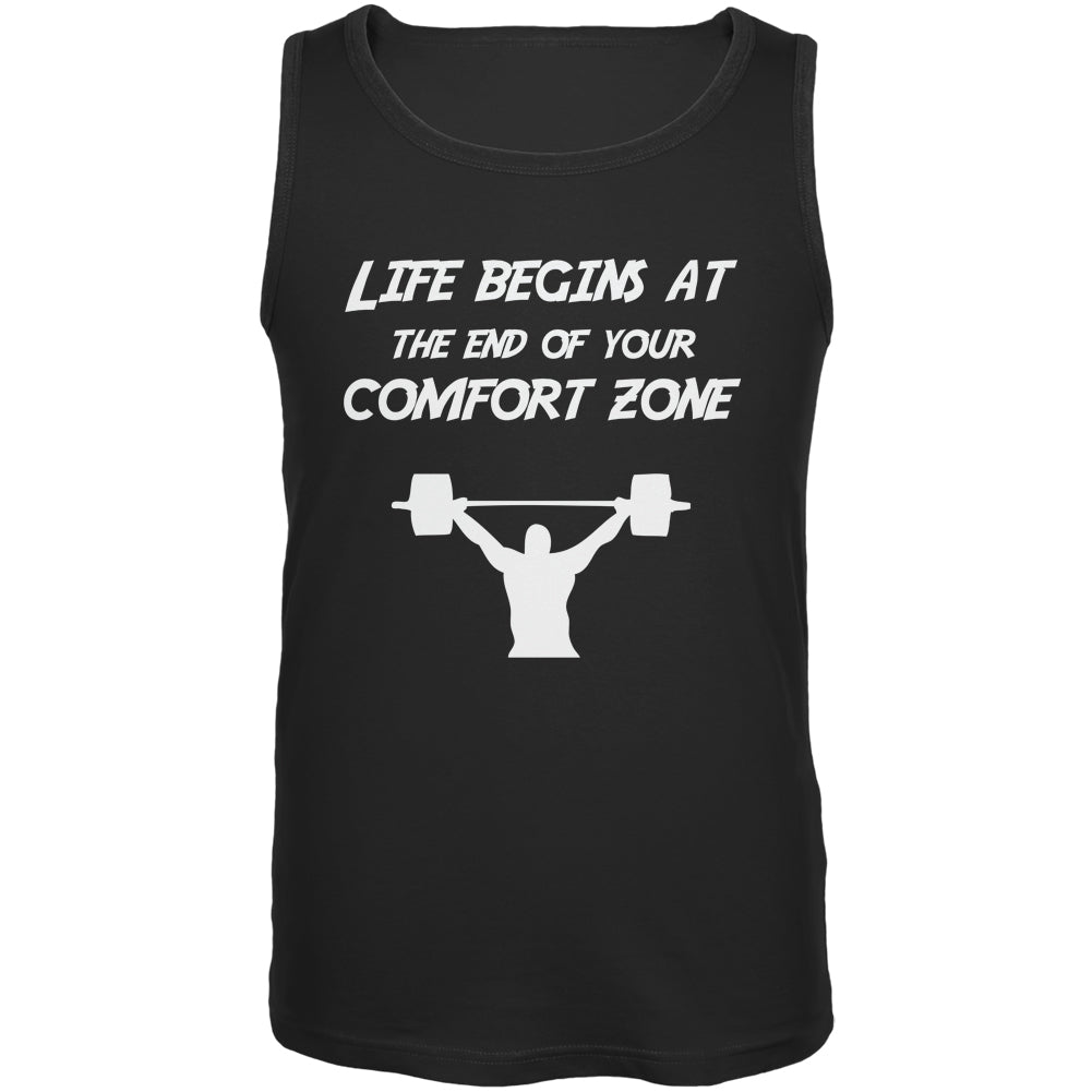 Comfort Zone Weight Lifting Black Adult Tank Top Men's Tank Tops Old Glory 3XL Black 