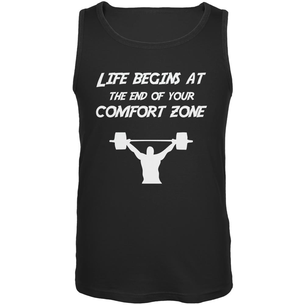 Comfort Zone Weight Lifting Black Adult Tank Top Men's Tank Tops Old Glory 2XL Black 