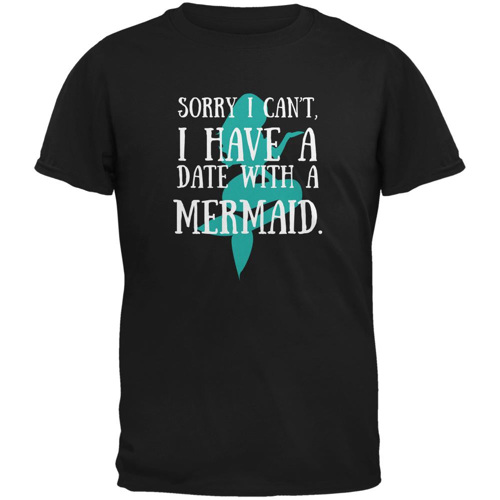 Have A Date With A Mermaid Black Adult T-Shirt Men's T-Shirts Old Glory 2XL Black 