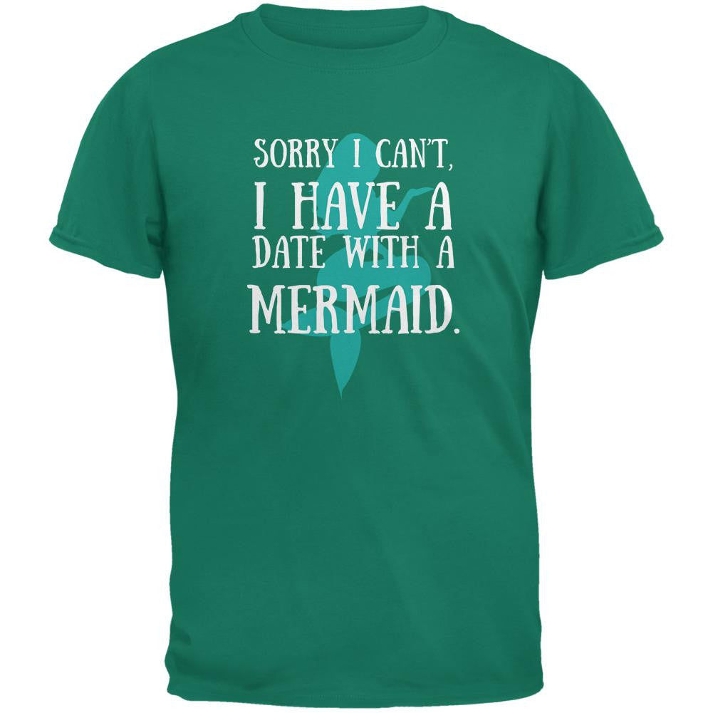 Have A Date With A Mermaid Jade Green Adult T-Shirt Men's T-Shirts Old Glory 2XL Green 