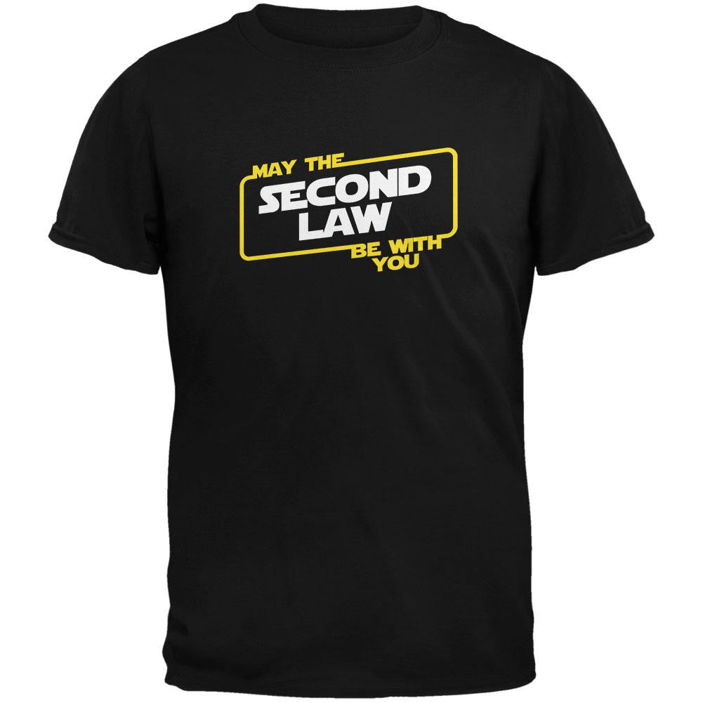 May The Second Law be With You Black Adult T-Shirt Men's T-Shirts Old Glory 2XL Black 