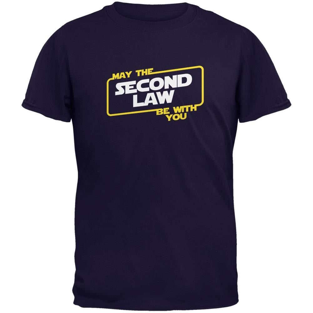 May The Second Law be With You Navy Adult T-Shirt Men's T-Shirts Old Glory 2XL Blue 