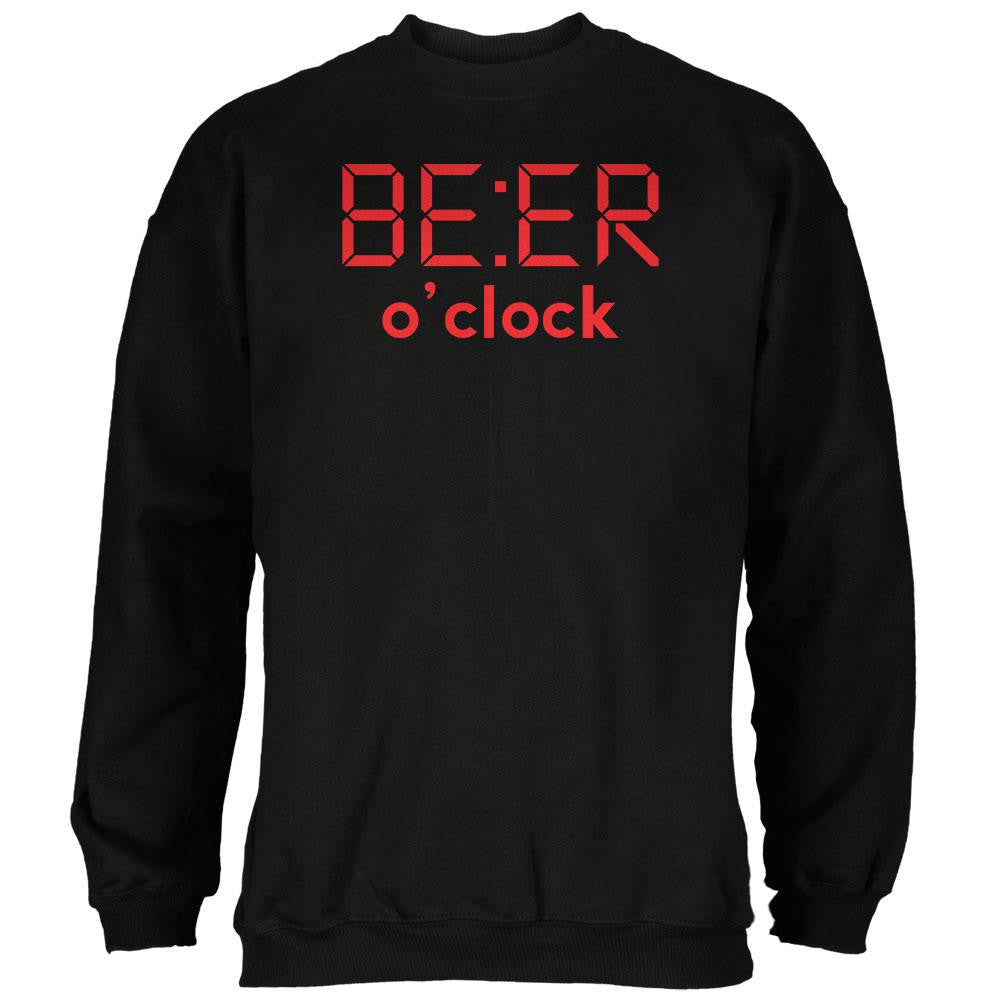 Beer O'clock Black Adult Sweatshirt Men's Sweatshirts Old Glory SM Black 