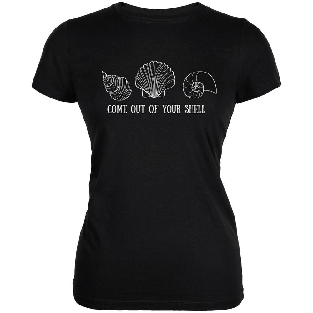 Come Out of Your Shell Black Juniors Soft T-Shirt Juniors T-Shirts Old Glory 2XL Black 