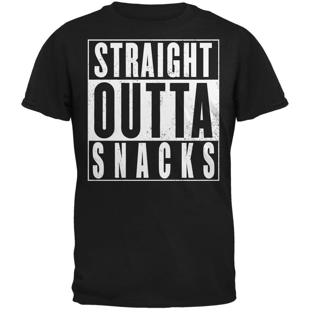 Straight Outta Snacks Black Adult T-Shirt Men's T-Shirts Old Glory 2XL Black 