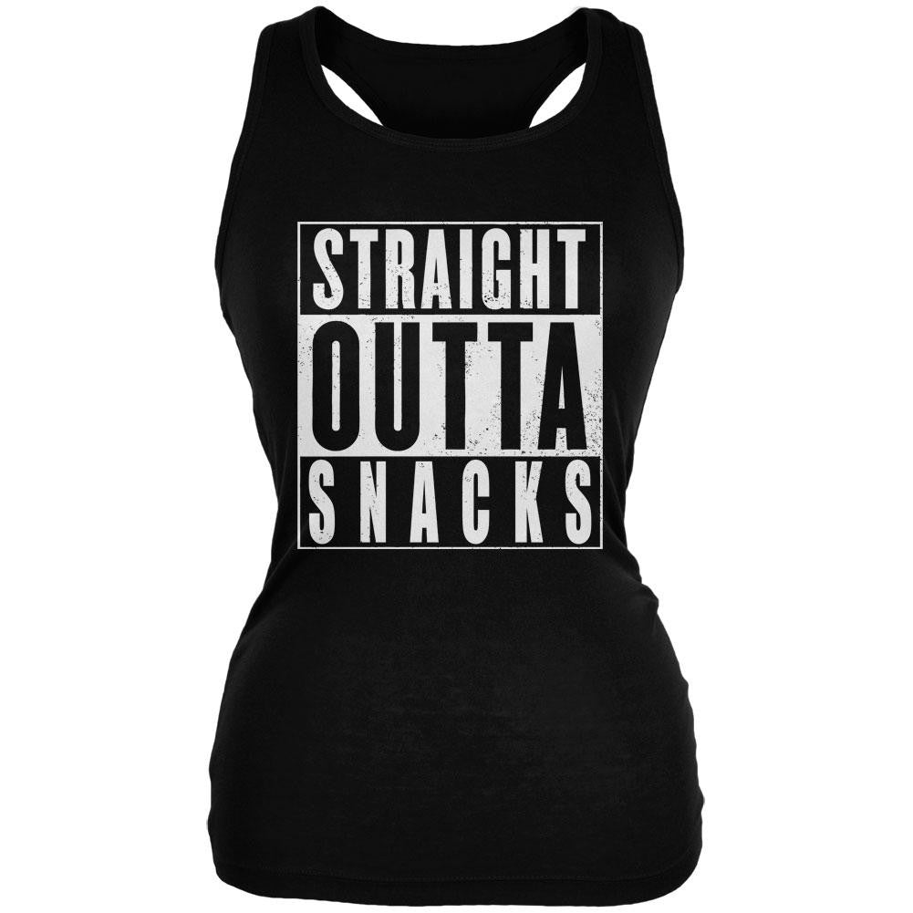 Straight Outta Snacks Black Juniors Soft Tank Top Juniors Tank Tops Old Glory 2XL Black 