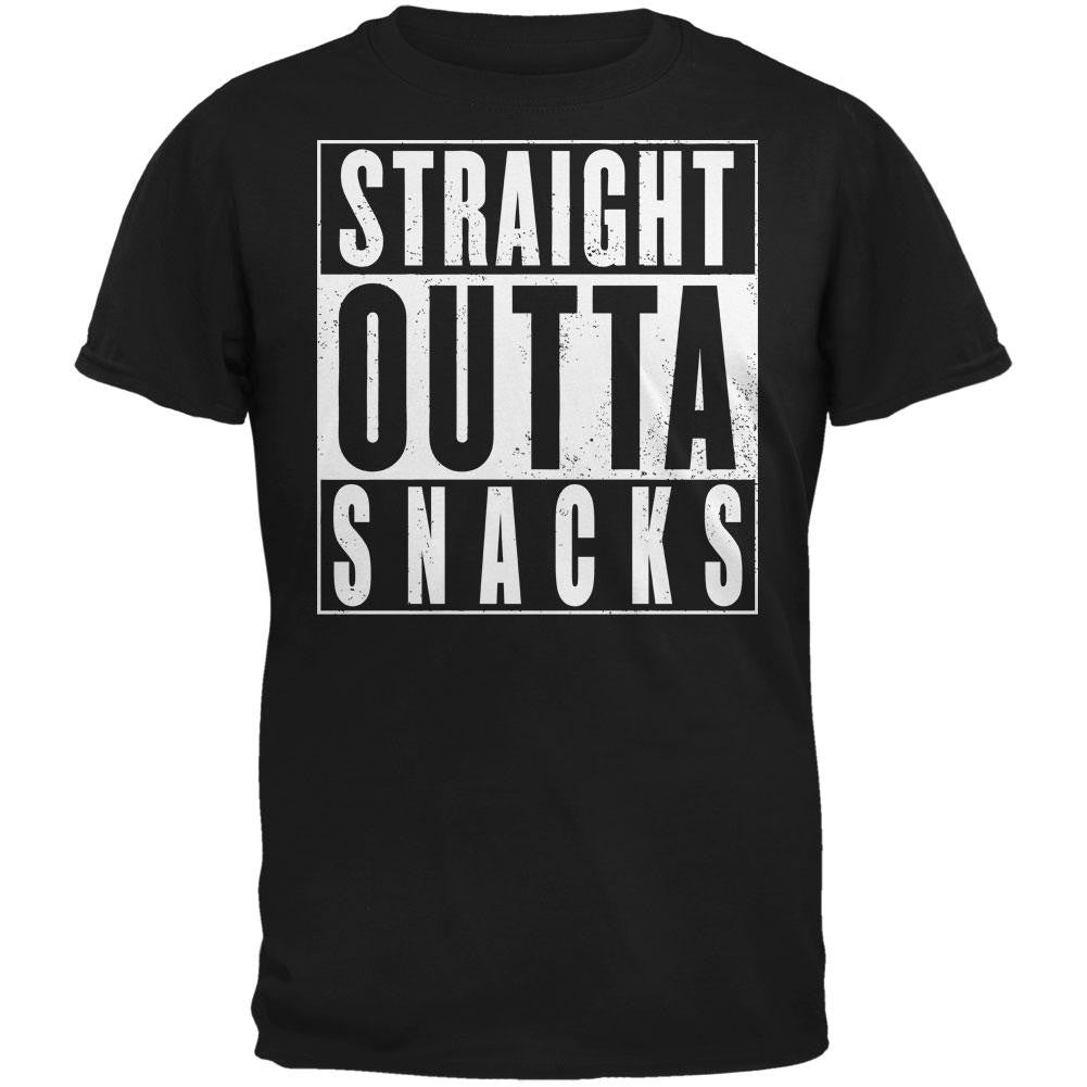 Straight Outta Snacks Black Youth T-Shirt Youth T-Shirts Old Glory LG Black 