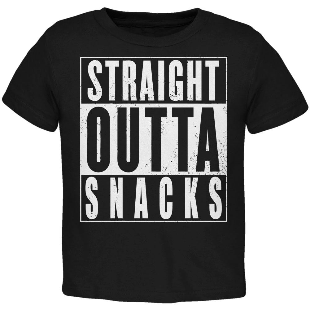 Straight Outta Snacks Black Toddler T-Shirt Toddler T-Shirts Old Glory 2T Black 