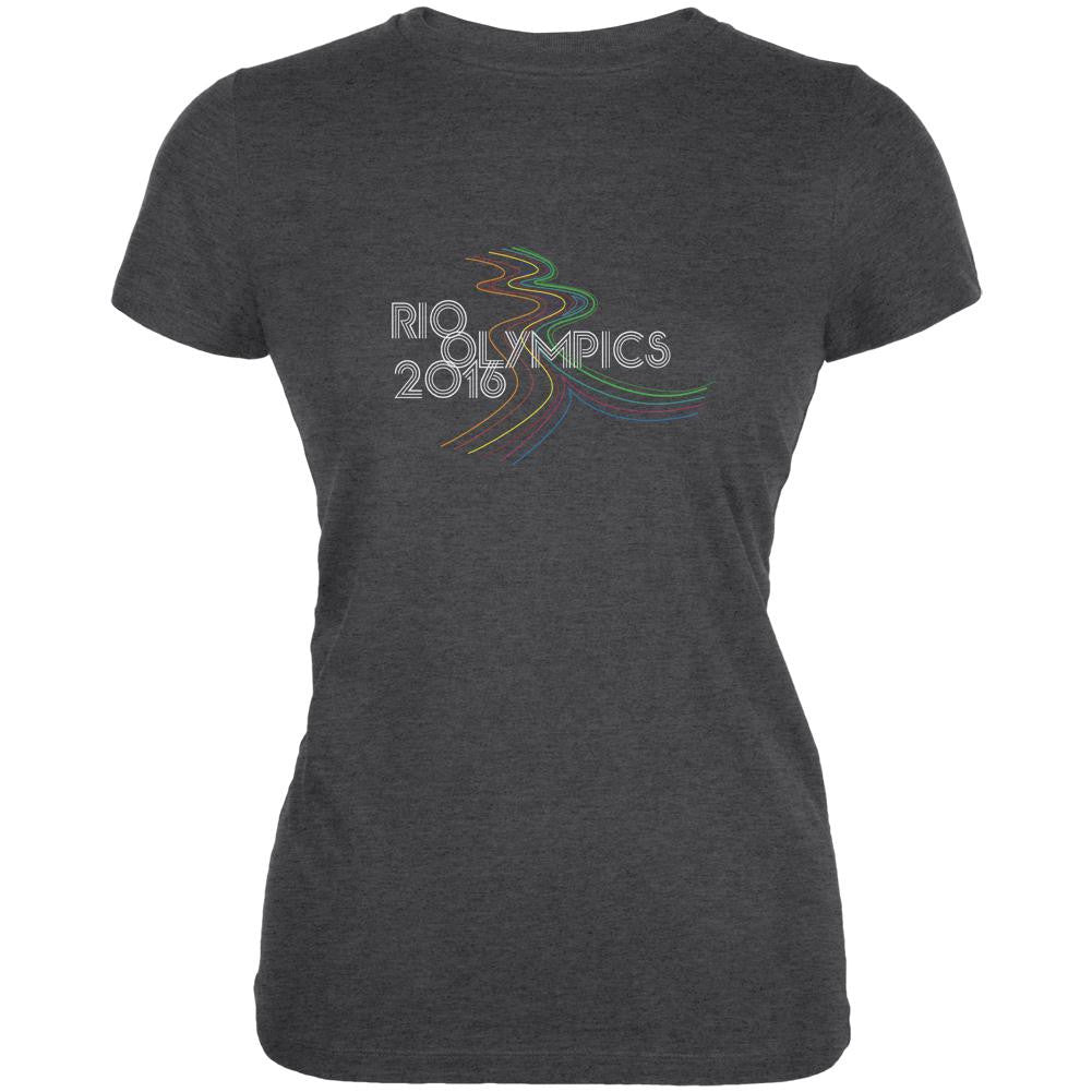 Rio Olympics 2016 Dark Heather Juniors Soft T-Shirt Juniors T-Shirts Old Glory 2XL Grey 