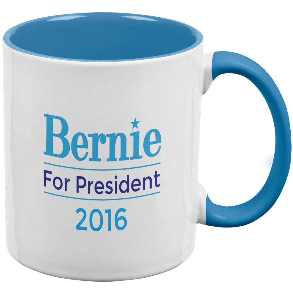 Election 2016 Bernie Sanders for President Aqua Handle All Over Coffee Mug Coffee Mugs Old Glory   