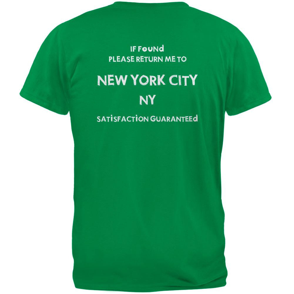 St Patricks Day Return Me to New York City Irish Green Adult T-Shirt Men's T-Shirts Old Glory 2XL Green 