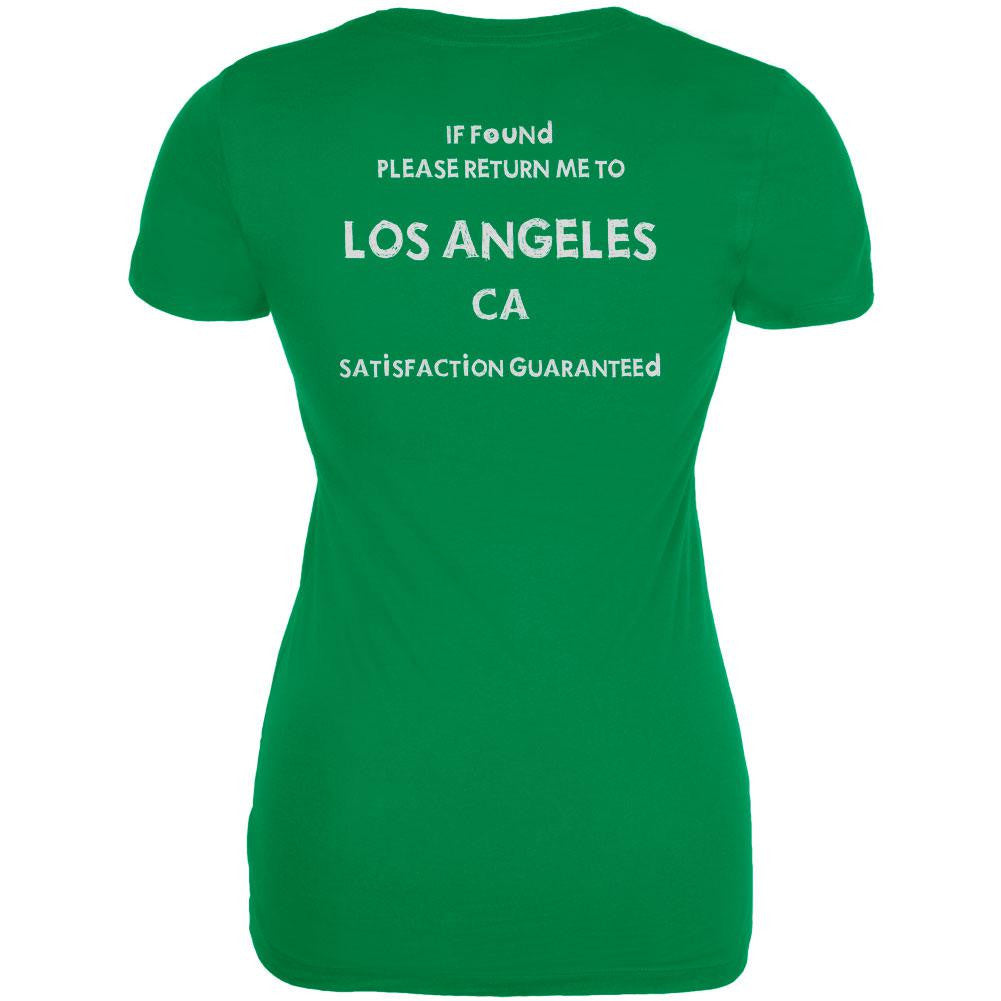 St Patricks Day Return Me to Los Angeles Irish Green Juniors Soft T-Shirt Juniors T-Shirts Old Glory LG Green 