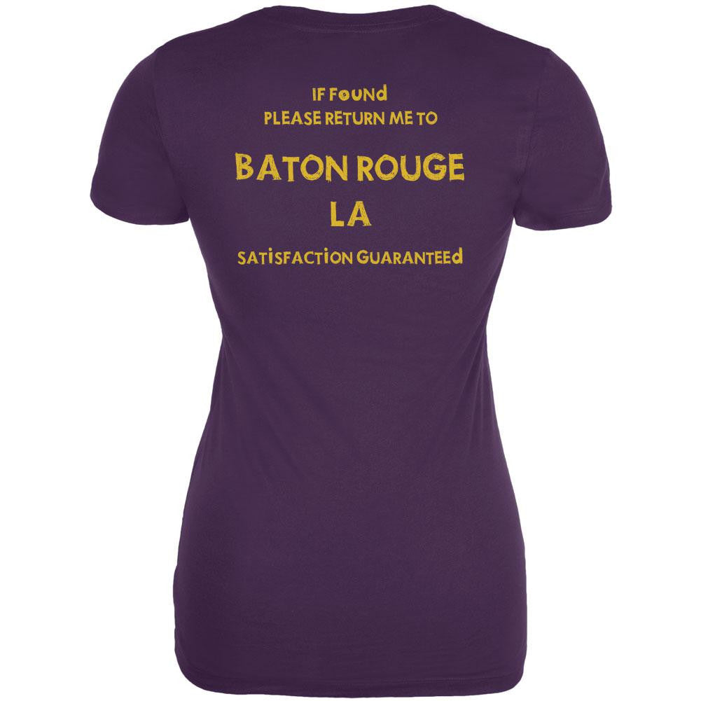 Mardi Gras Return Me to Baton Rouge Purple Juniors Soft T-Shirt Juniors T-Shirts Old Glory 2XL Purple 