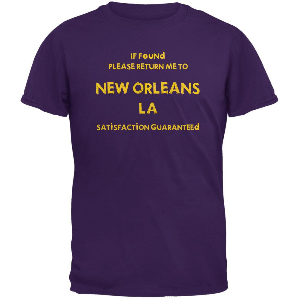 Mardi Gras Return Me to New Orleans Purple Adult T-Shirt Men's T-Shirts Old Glory 2XL Purple 