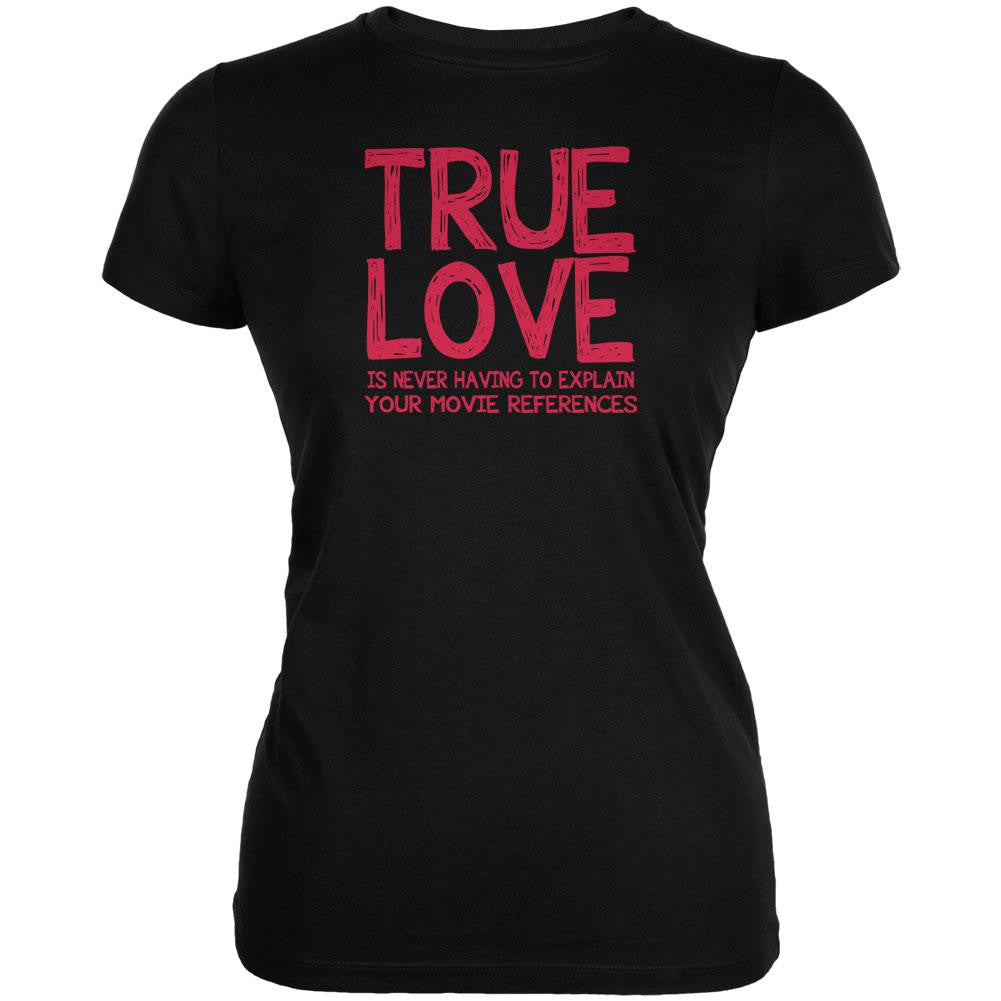 Valentines Day True Love Movie Black Juniors Soft T-Shirt Juniors T-Shirts Old Glory 2XL Black 