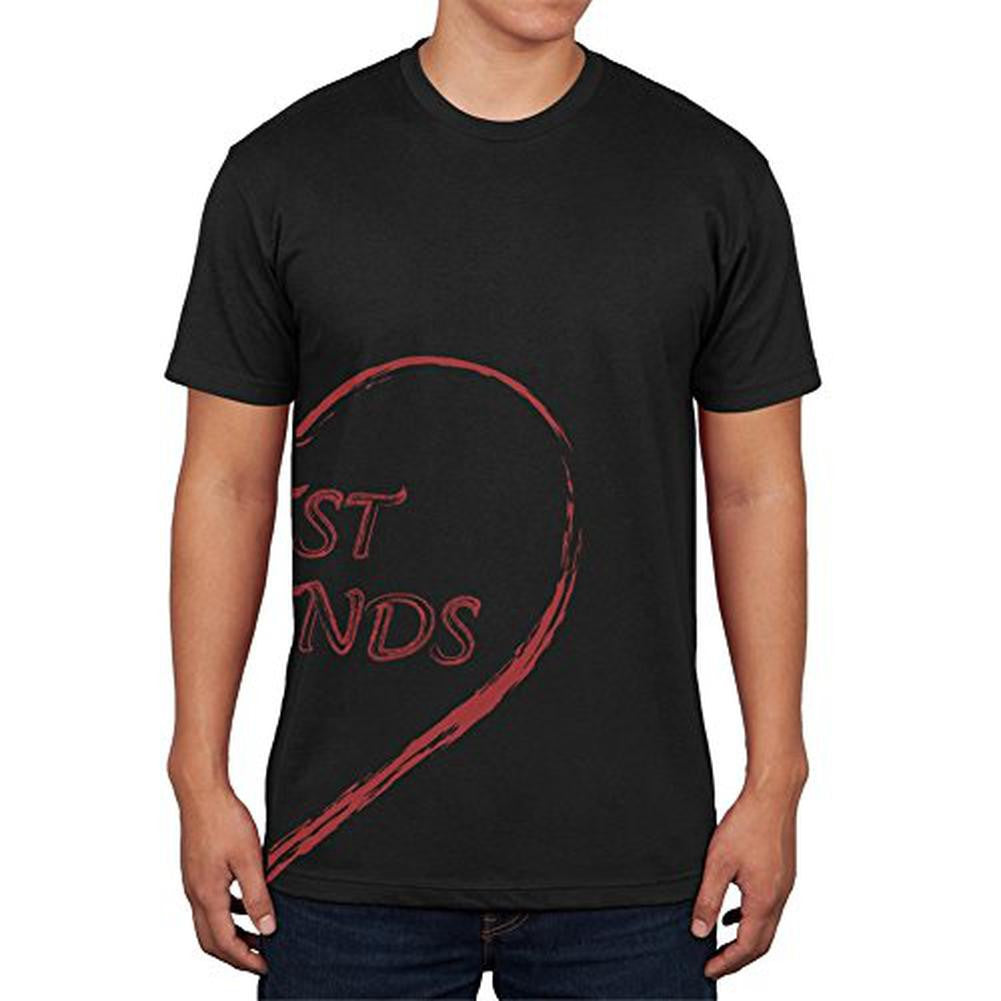 Half Heart Best Friends Right Black Adult Soft T-Shirt Men's T-Shirts Old Glory 2XL Black 