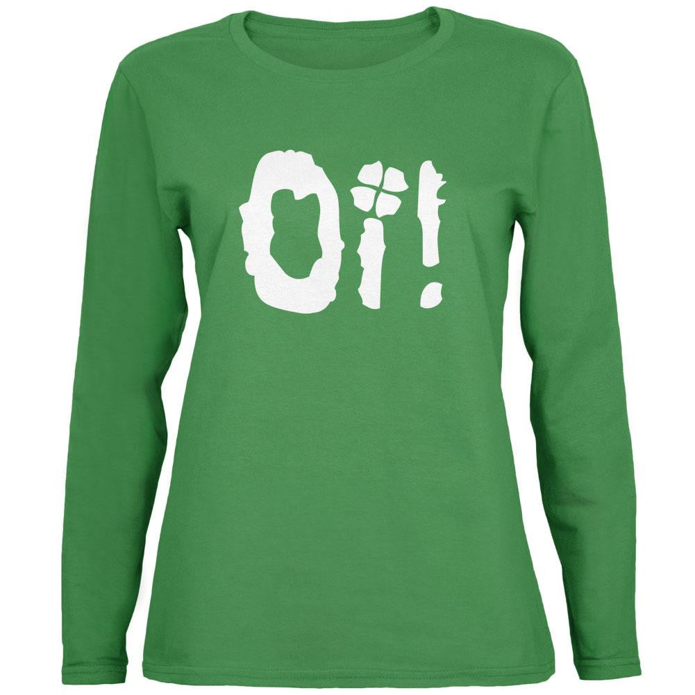 Oi Shamrock Green Womens Long Sleeve T-Shirt Women's Long Sleeves Old Glory 2XL Green 