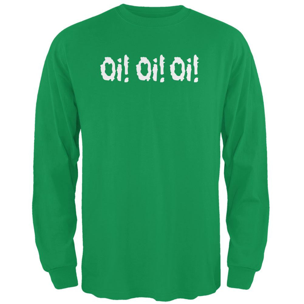 Oi! Oi! Oi! V1 Irish Green Adult Long Sleeve T-Shirt Men's Long Sleeves Old Glory 2XL Green 