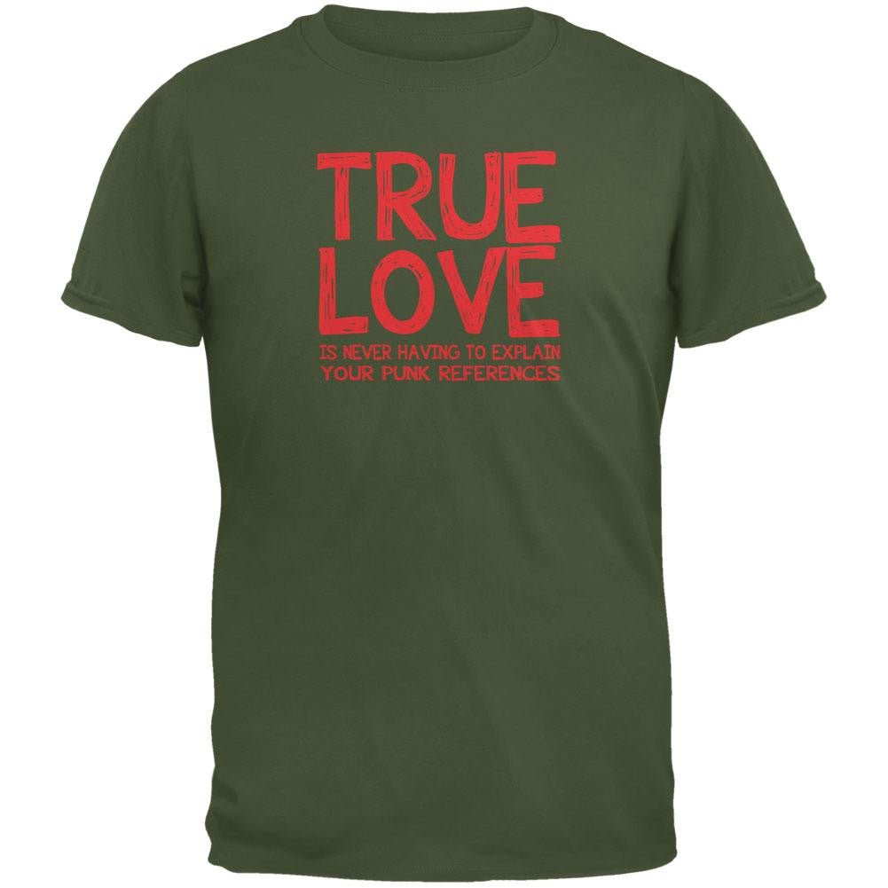 Valentines Day True Love Punk Military Green Adult T-Shirt Men's T-Shirts Old Glory 2XL Green 