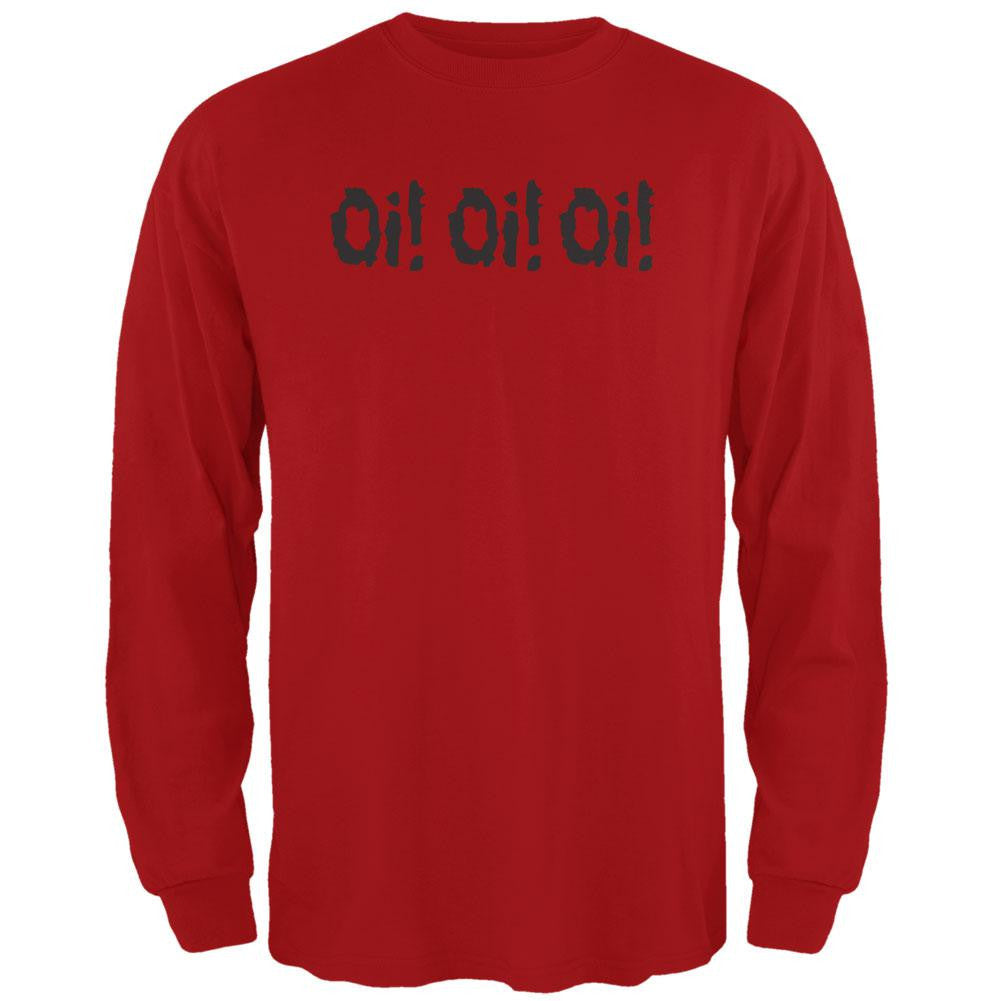 Oi! Oi! Oi! V2 Red Adult Long Sleeve T-Shirt Men's Long Sleeves Old Glory 2XL Red 